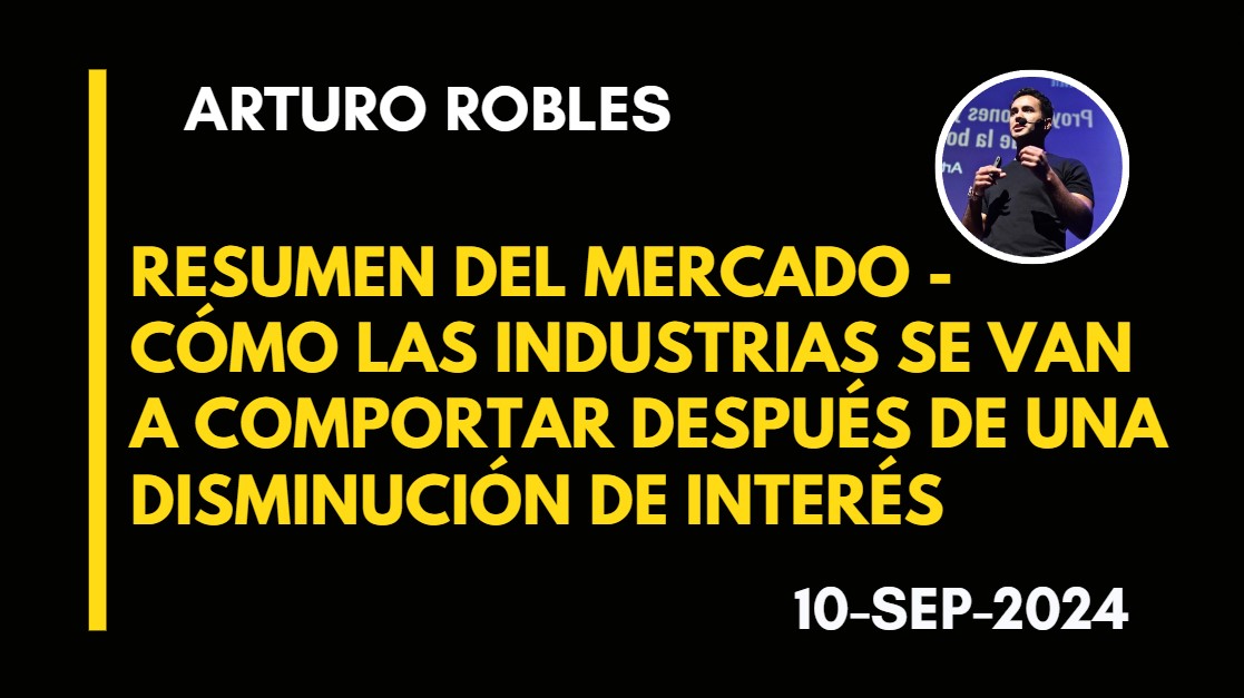 RESUMEN DEL MERCADO – CÓMO LAS INDUSTRIAS SE VAN A COMPORTAR DESPUÉS DE UNA DISMINUCIÓN DE INTERÉS – ARTURO ROBLES